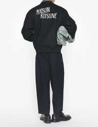 Blouson Teddy Varsity en laine - Black