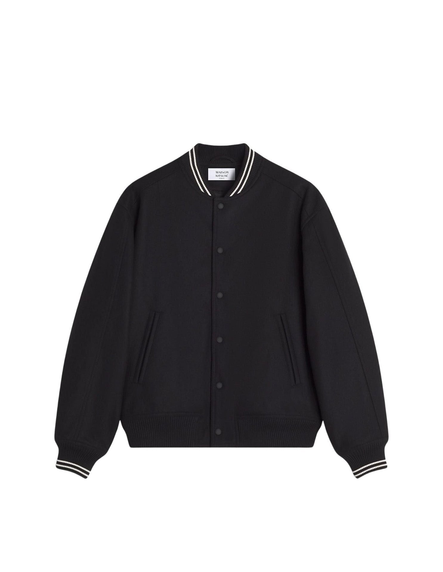 Blouson Teddy Varsity en laine - Black
