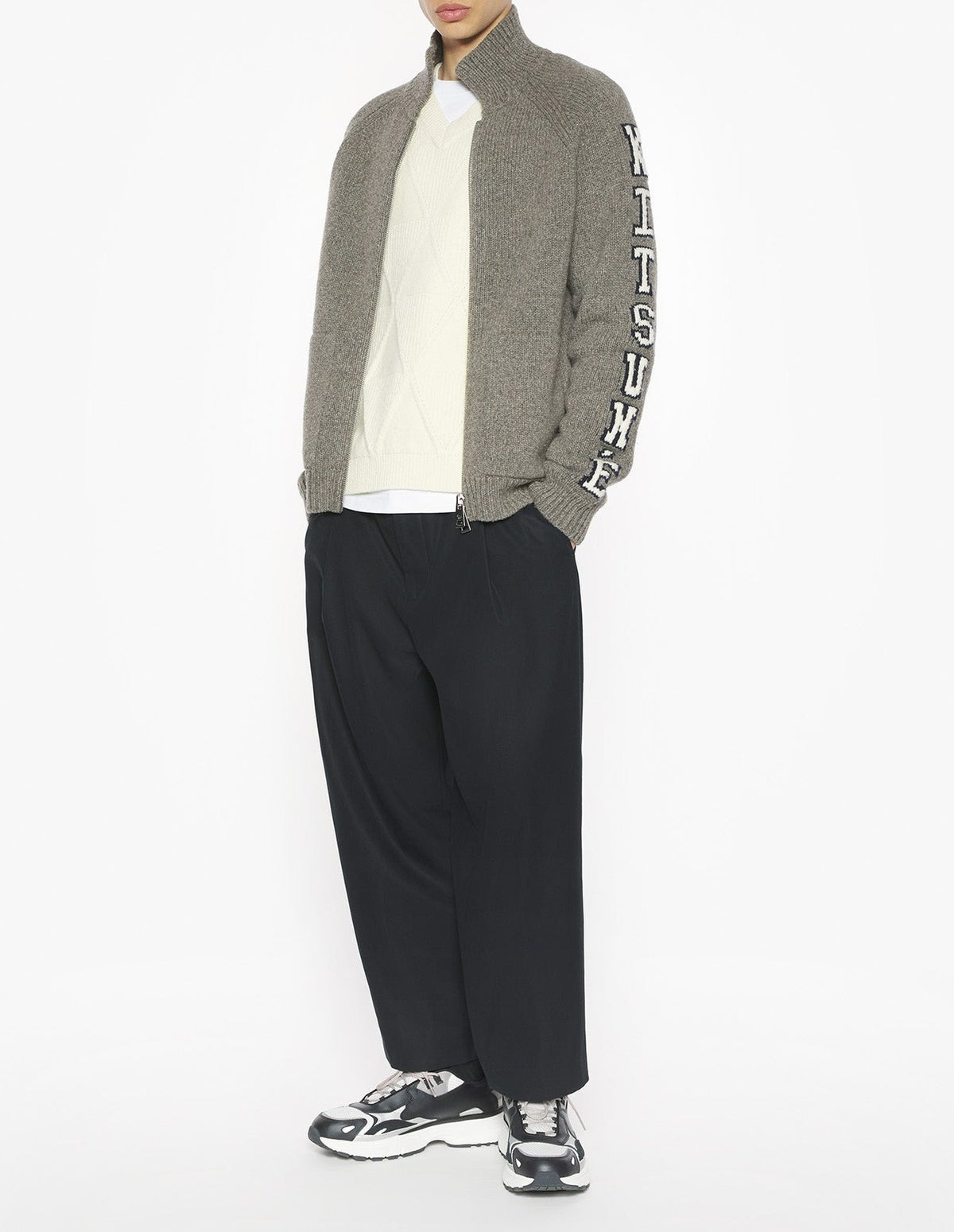 Veste universitaire en laine - Medium Grey