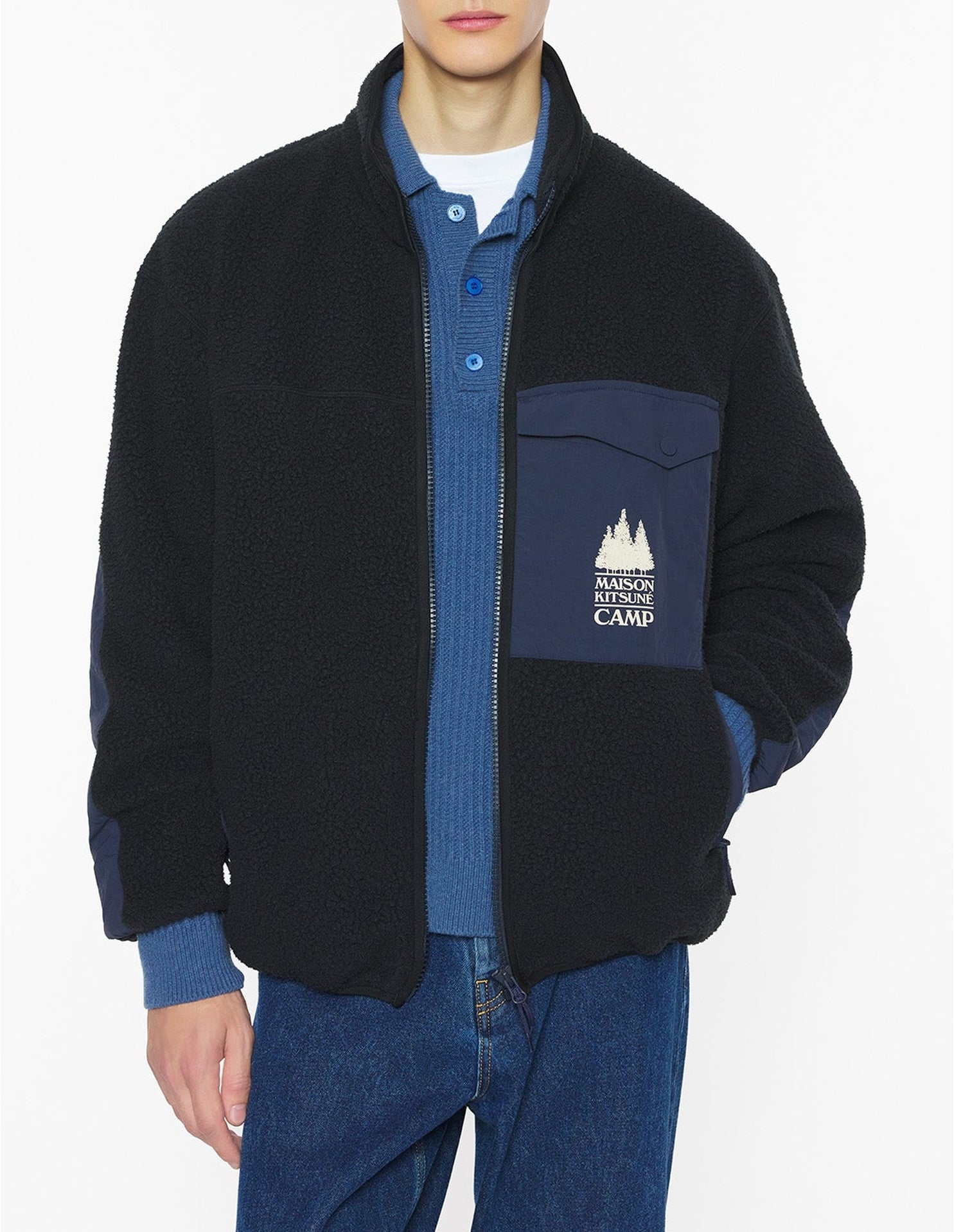 Maison Kitsuné Camp Zip Jacket - Black