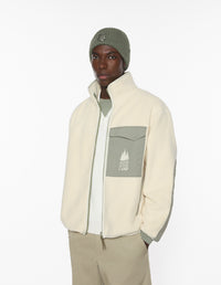 Casual Fleece Jacket - Ecru