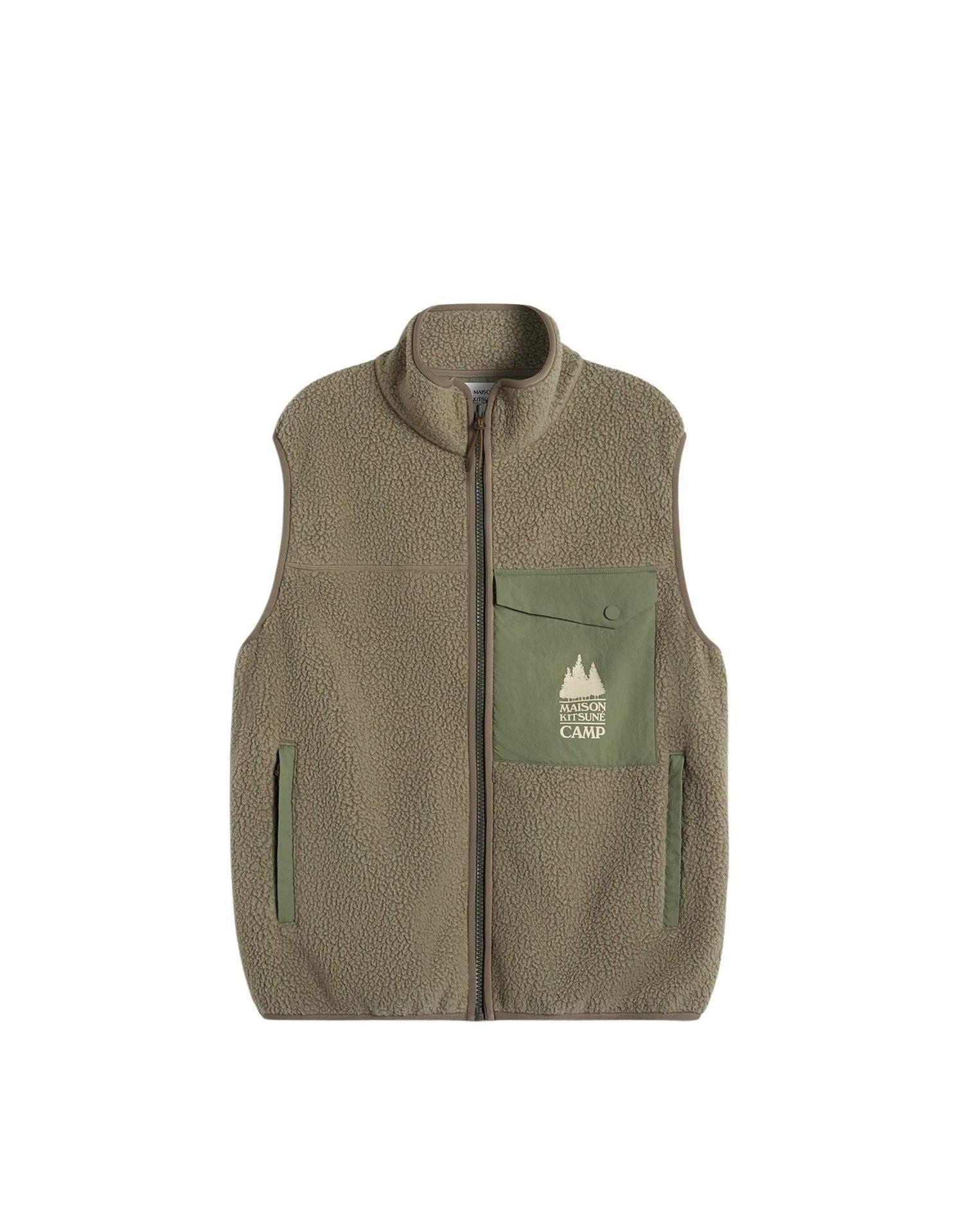 Sleeveless fleece jacket - Pebble