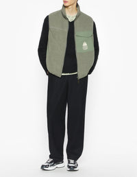 Sleeveless fleece jacket - Pebble