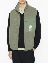 Sleeveless fleece jacket - Pebble