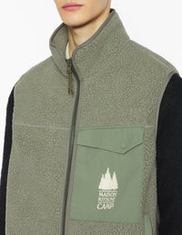 Sleeveless fleece jacket - Pebble