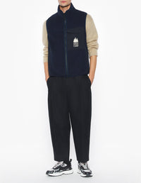 Sleeveless fleece jacket - Navy