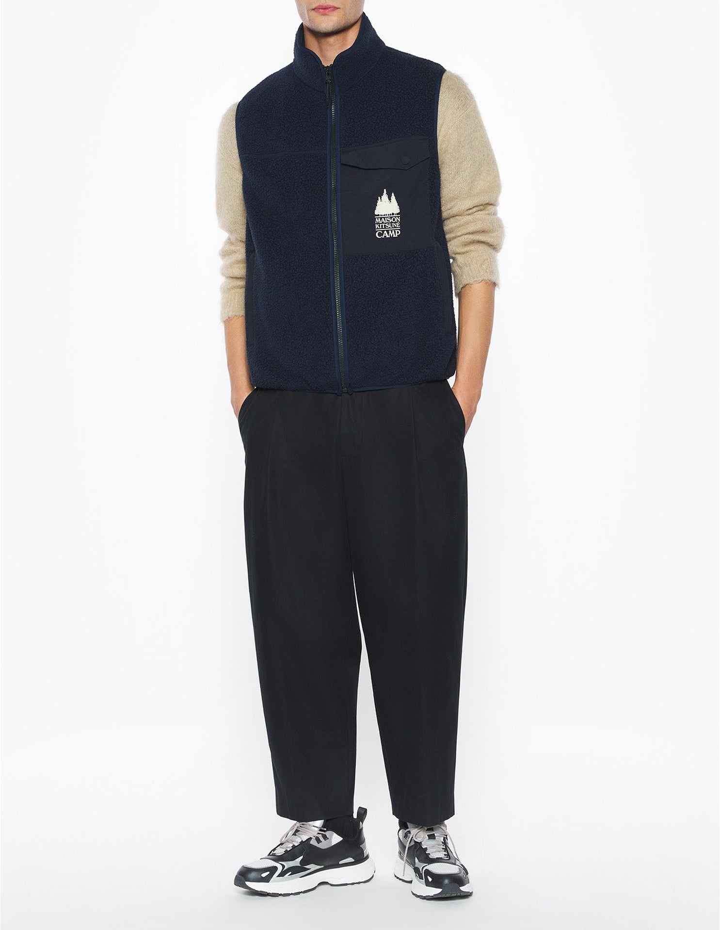 Sleeveless fleece jacket - Navy