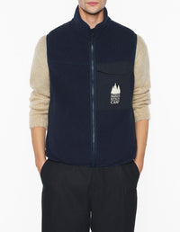 Sleeveless fleece jacket - Navy