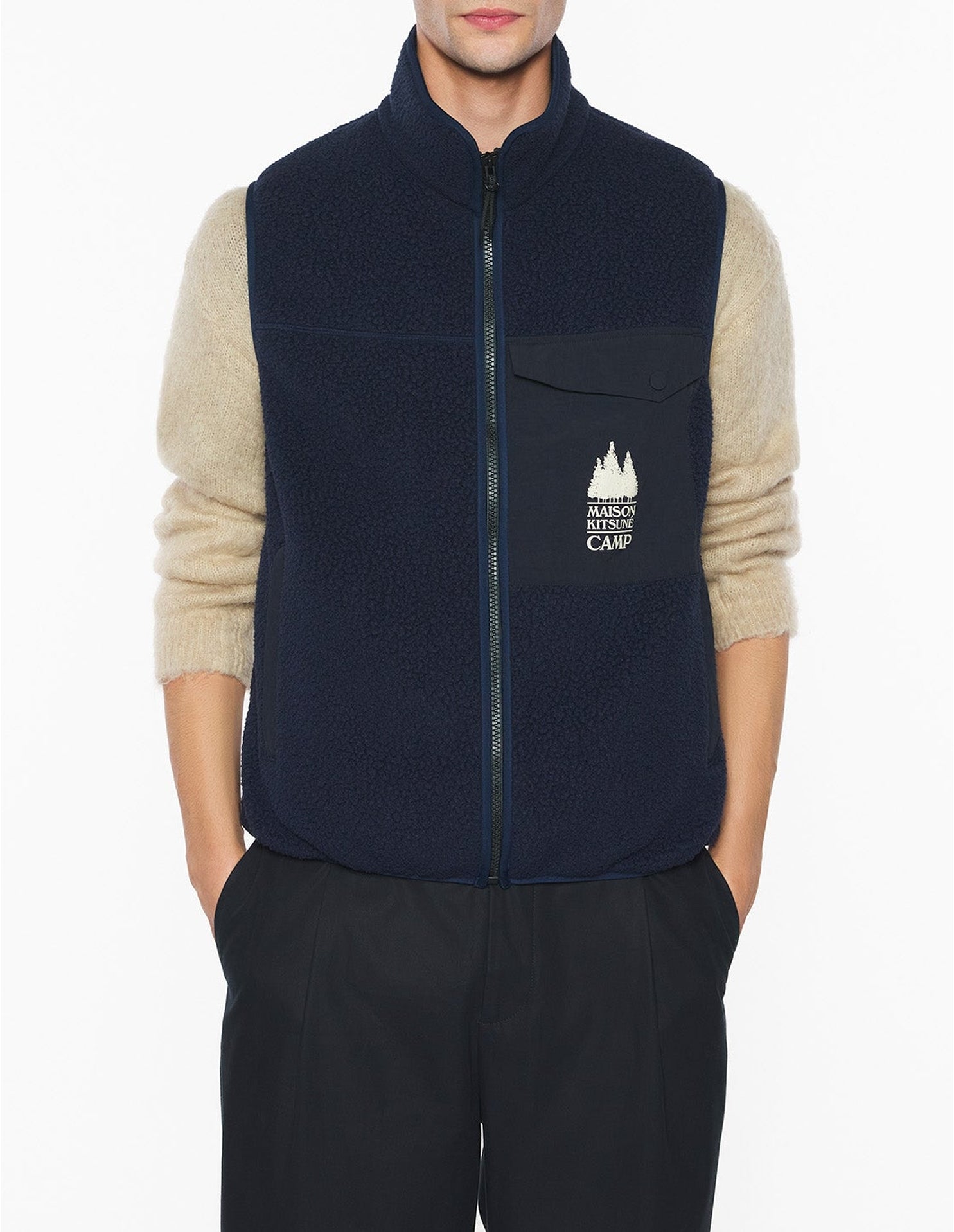 Sleeveless fleece jacket - Navy