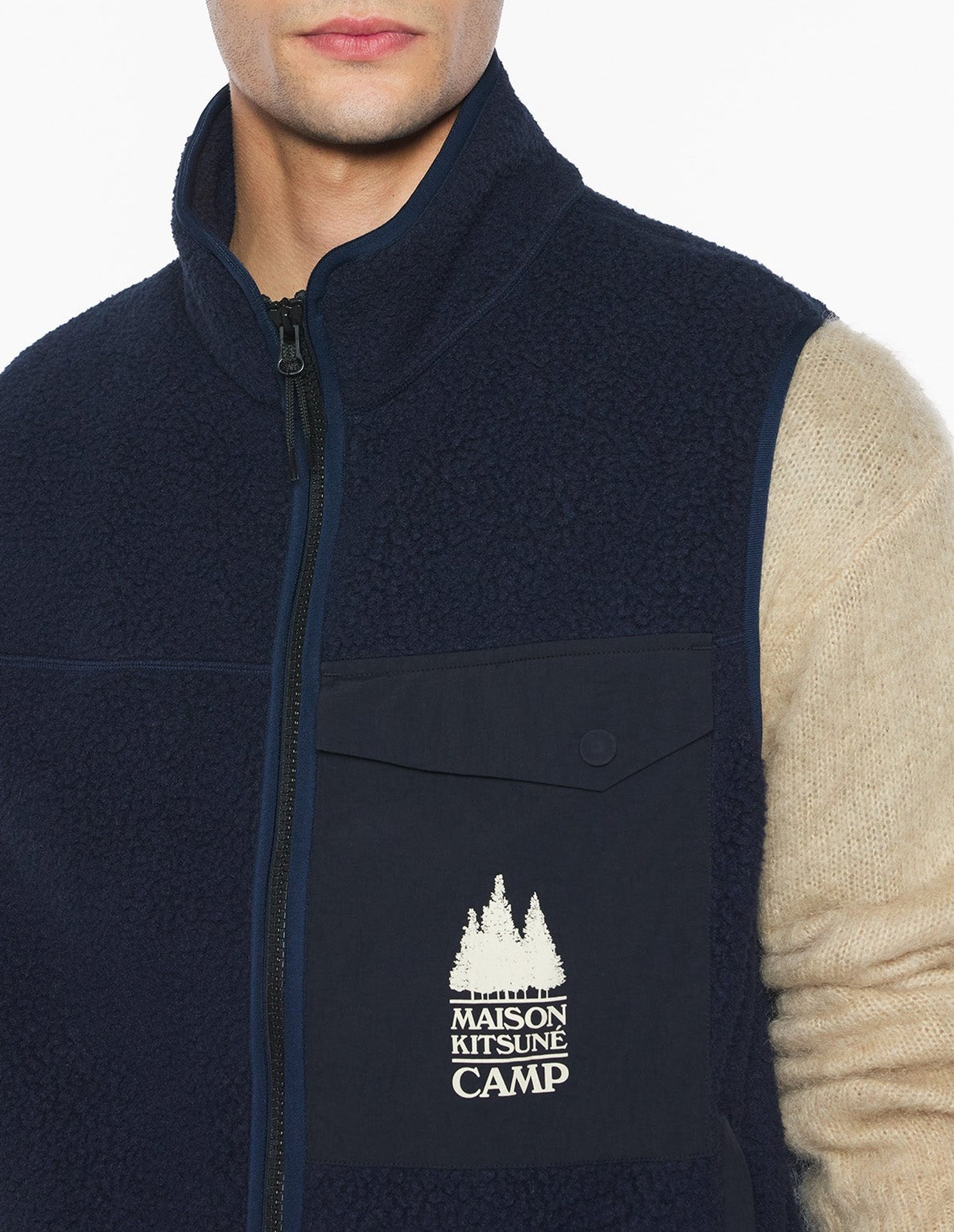 Sleeveless fleece jacket - Navy