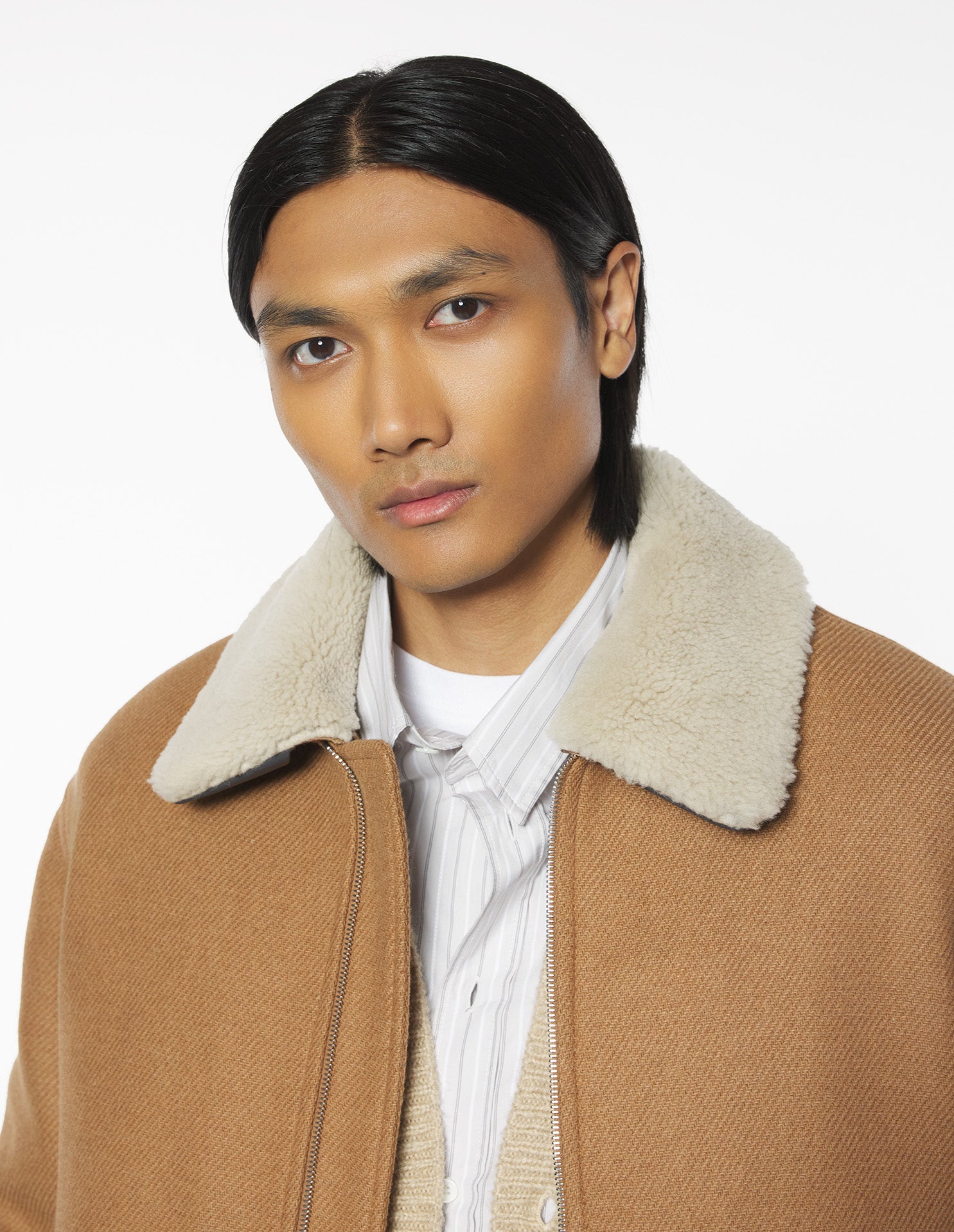 Shearling Collar Jacket - Chipmunk