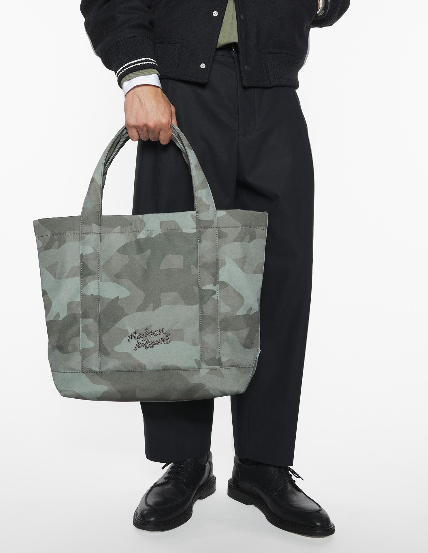 Camo Fox Large Tote - Pebble
