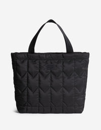 Chevron Quilted Large Tote - Black