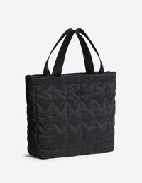 Chevron Quilted Large Tote - Black