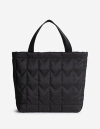 Chevron Quilted Large Tote - Black