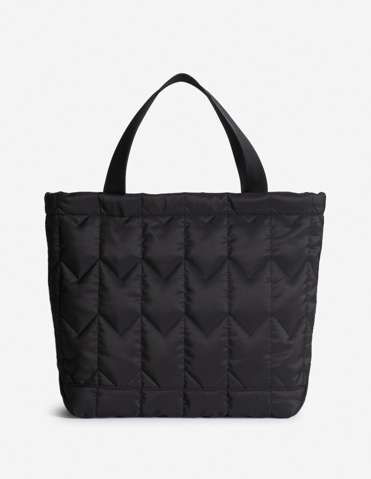 Chevron Quilted Large Tote - Black