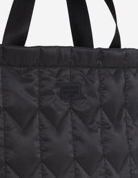 Chevron Quilted Large Tote - Black