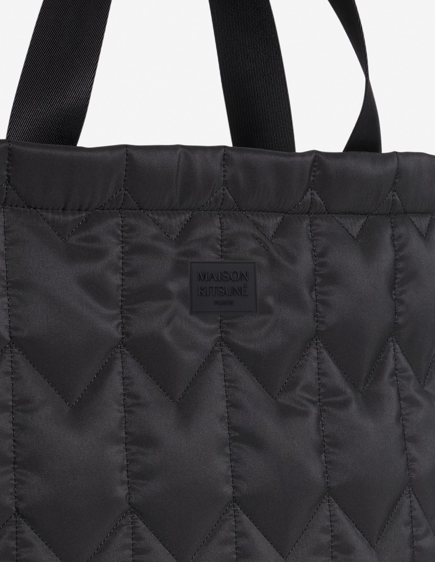 Chevron Quilted Large Tote - Black