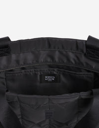 Chevron Quilted Large Tote - Black