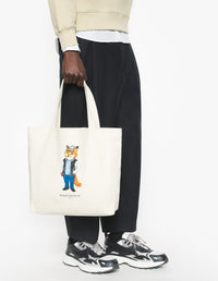 Dressed Fox tote bag - Ecru