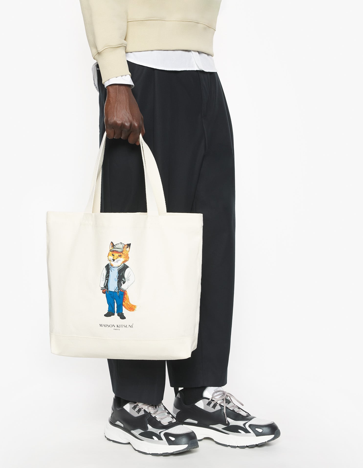 Dressed Fox tote bag - Ecru