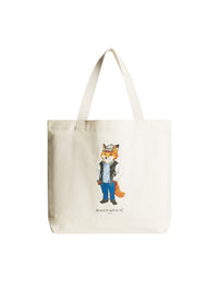 Dressed Fox tote bag - Ecru