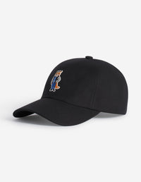 Cap with embroidered badge - Black