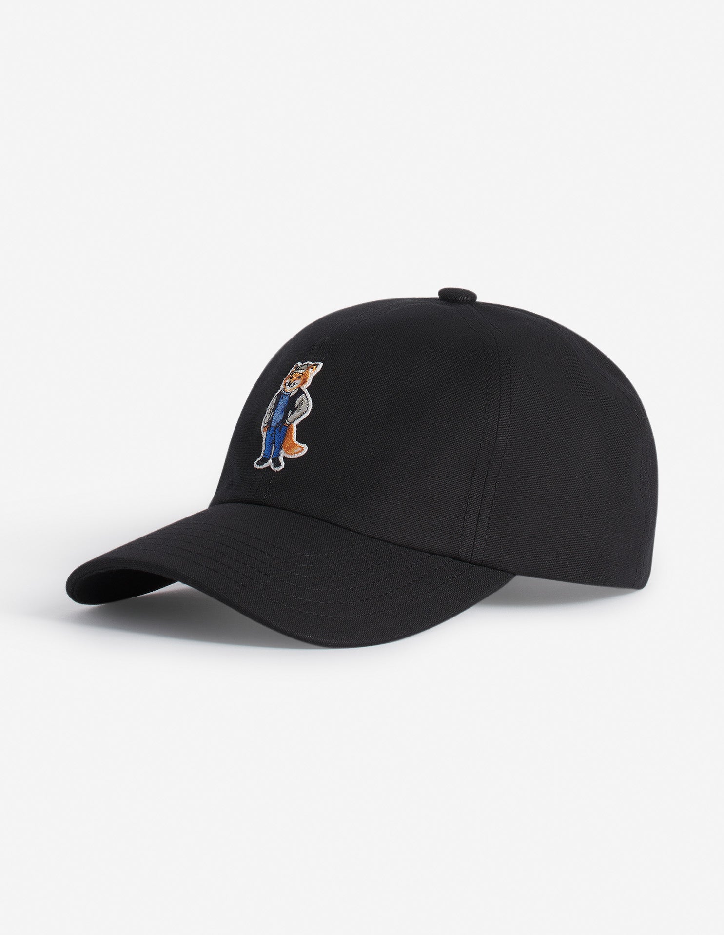 Cap with embroidered badge - Black