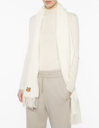 Scarf with edged crest in wool - Paper