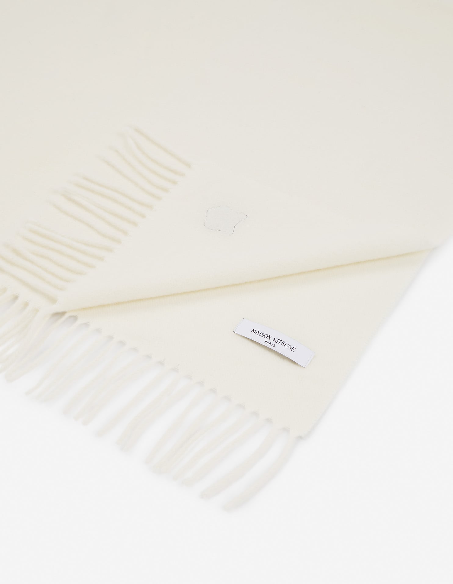 Scarf with edged crest in wool - Paper