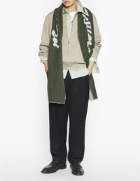 Maison Kitsuné logo scarf in wool - Bay Leaf