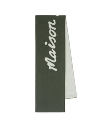 Maison Kitsuné logo scarf in wool - Bay Leaf