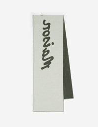 Maison Kitsuné logo scarf in wool - Bay Leaf