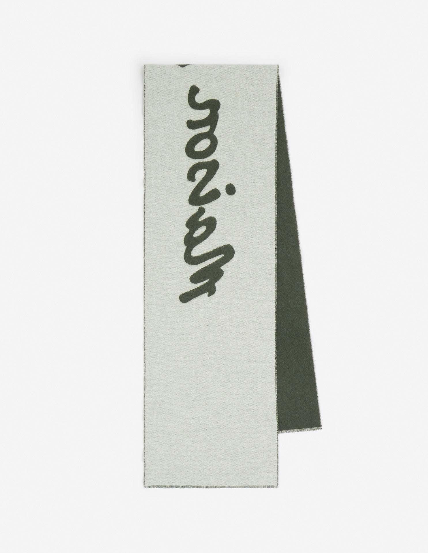Maison Kitsuné logo scarf in wool - Bay Leaf