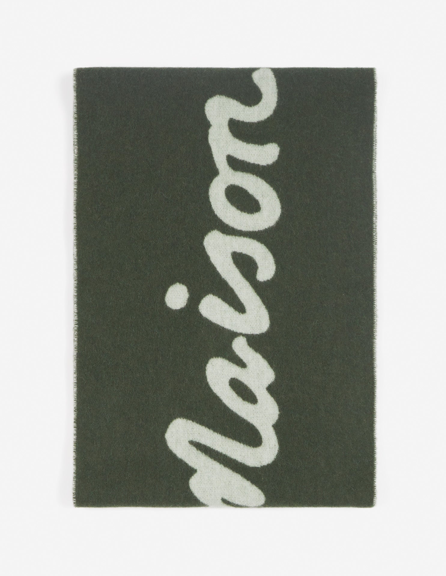 Maison Kitsuné logo scarf in wool - Bay Leaf