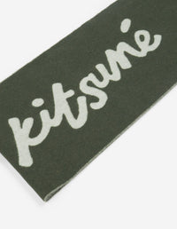 Maison Kitsuné logo scarf in wool - Bay Leaf