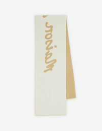 Maison Kitsuné logo scarf in wool - Light Camel