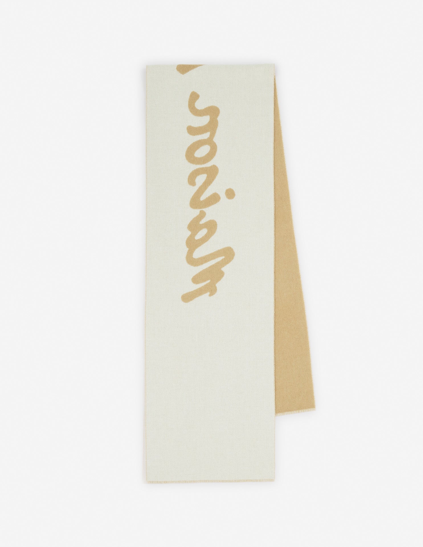 Maison Kitsuné logo scarf in wool - Light Camel