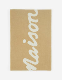 Maison Kitsuné logo scarf in wool - Light Camel