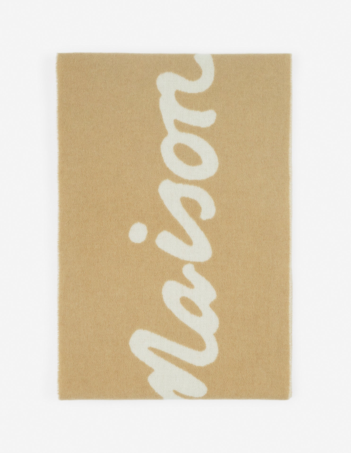 Écharpe à logo Maison Kitsuné en laine - Light Camel