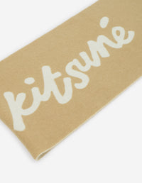 Maison Kitsuné logo scarf in wool - Light Camel