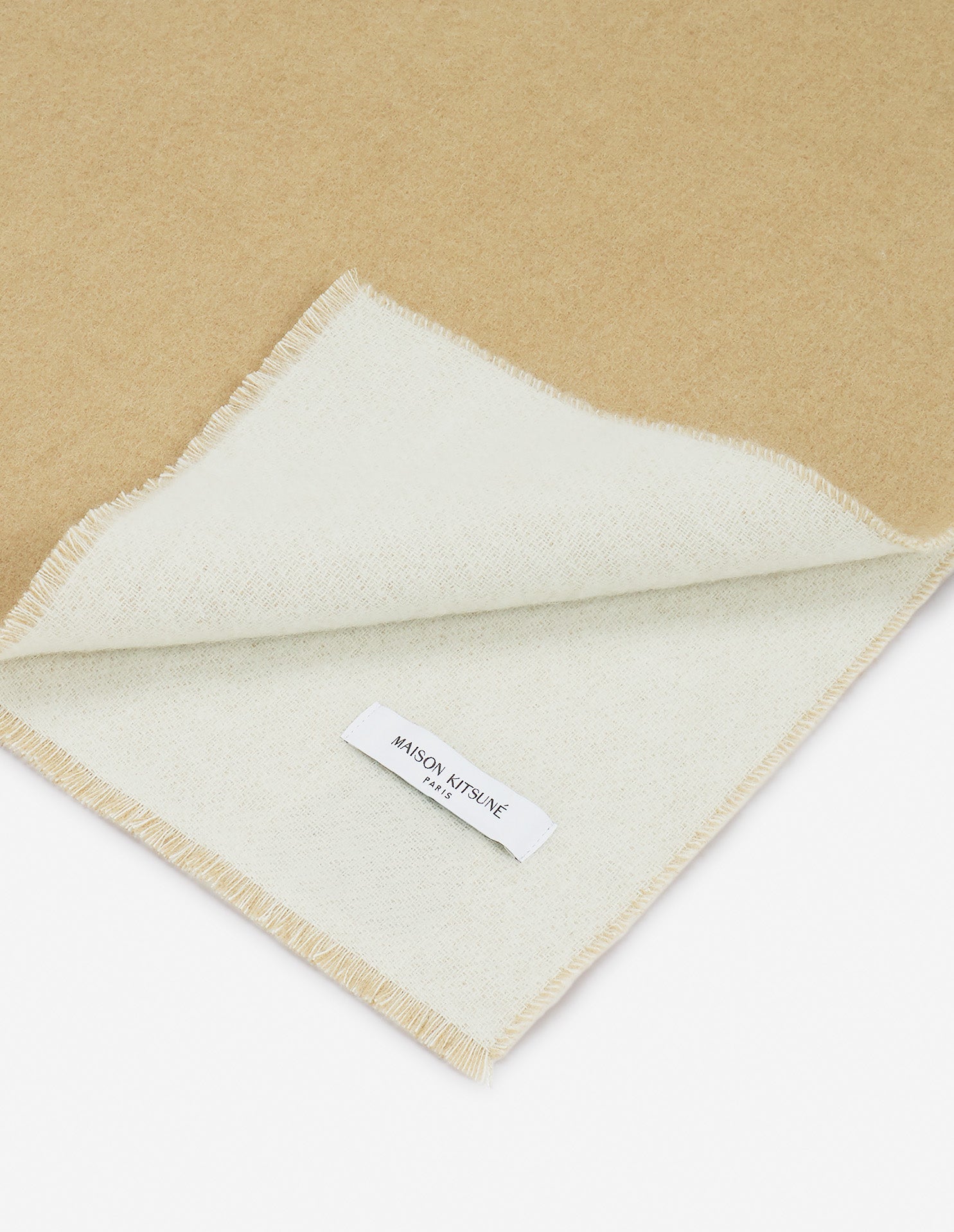 Écharpe à logo Maison Kitsuné en laine - Light Camel