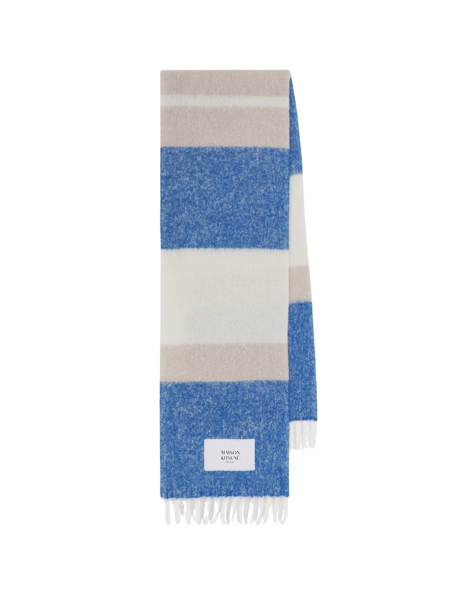 Écharpe rayée en laine - Pure Cashmere & Blue