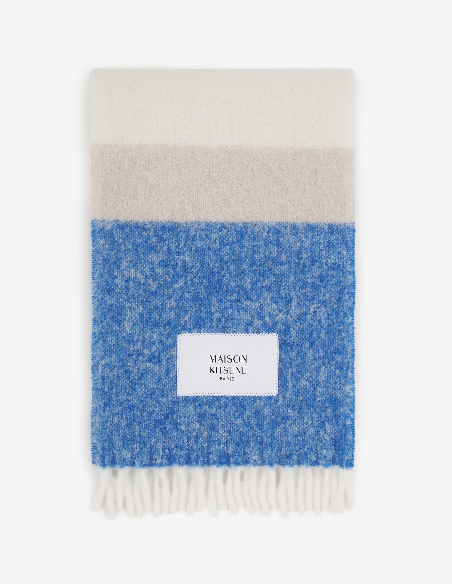 Écharpe rayée en laine - Pure Cashmere & Blue