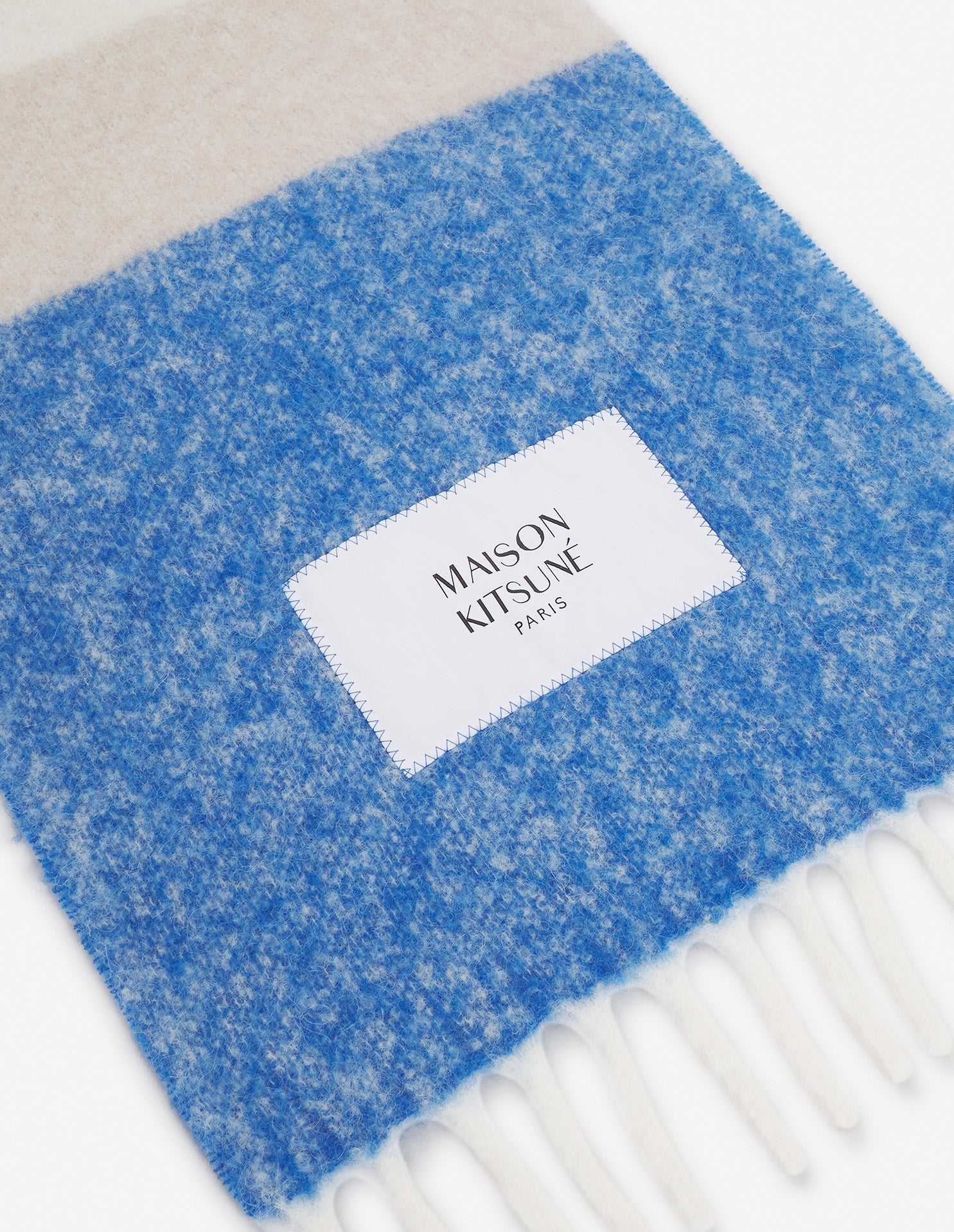 Écharpe rayée en laine - Pure Cashmere & Blue