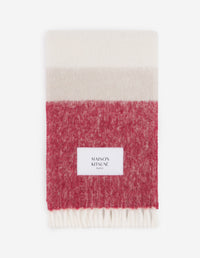 Striped wool scarf - Feather Beige & Mahogany