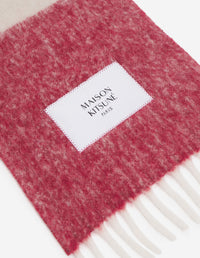 Striped wool scarf - Feather Beige & Mahogany