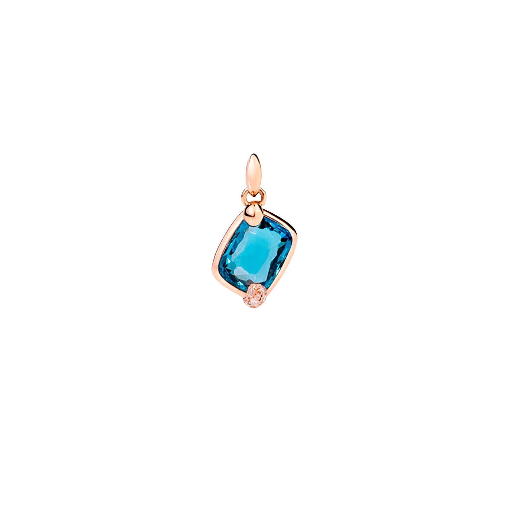 Pendentif Ritratto en Or rose 18K & Topaze London & Diamant