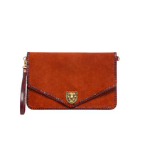 Pochette Alicia en cuir de veau - Brique