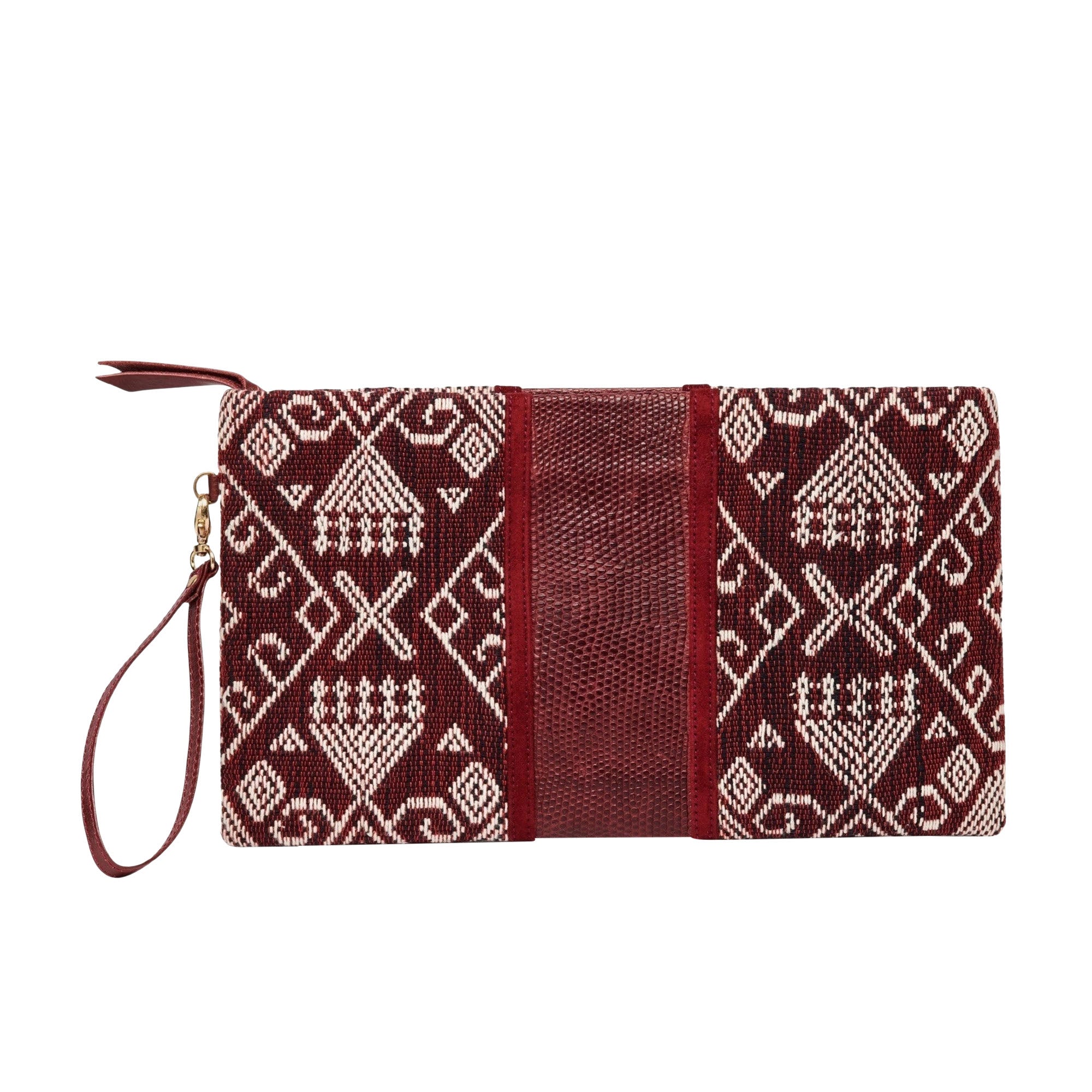 ZZ HORS LIGNE Pochette Lou en lézard - Bordeaux